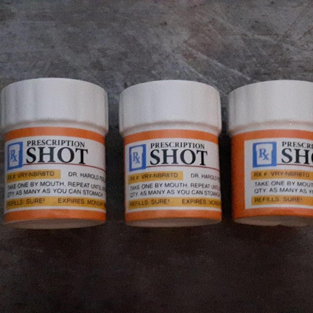 Prescription shot glasses Novelty glasses Medicine